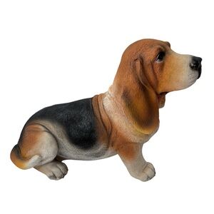 Basset Hound Figure Resin Lifelike  Dog 10 Inches X 8 Collections Etc. Puppy